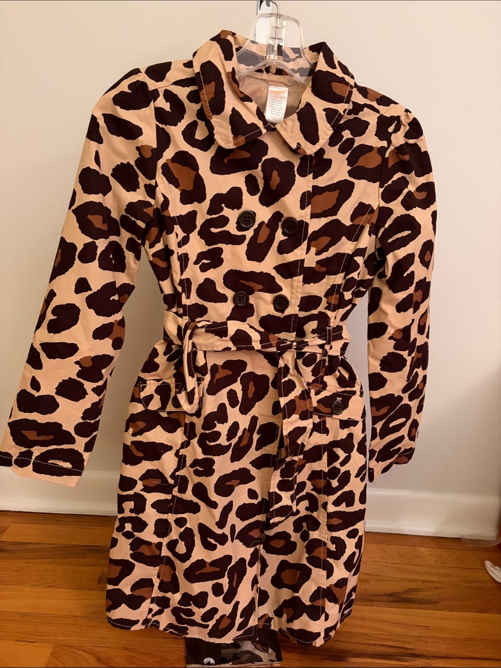 Gymboree Leopard Print Cotton Trench Coat in Brown and Tan NWT